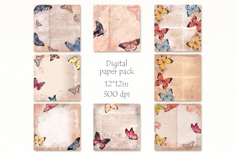 butterflies-vintage-digital-paper-pack-bundle-scrapbooking-papers