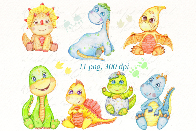 dinosaurs-watercolor-clipart-bundle-cute-dino-png-animal-clipart