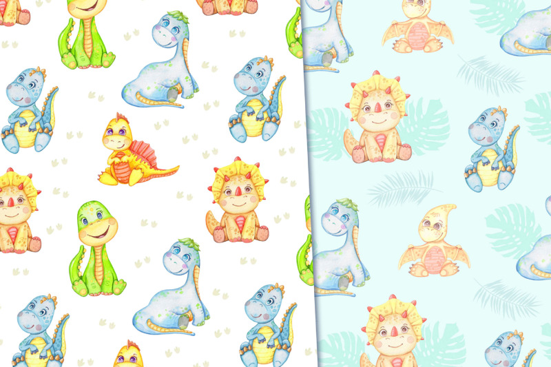 dinosaurs-watercolor-seamless-pattern-cute-animals-print