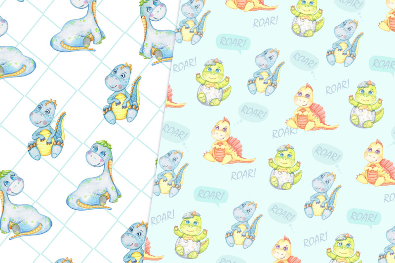 dinosaurs-watercolor-seamless-pattern-cute-animals-print