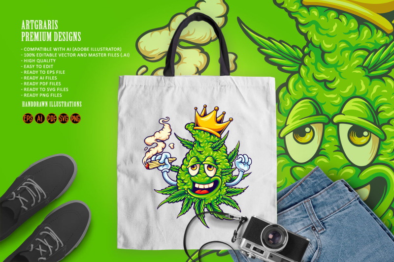 weed-crown-with-smoking-marijuana-svg