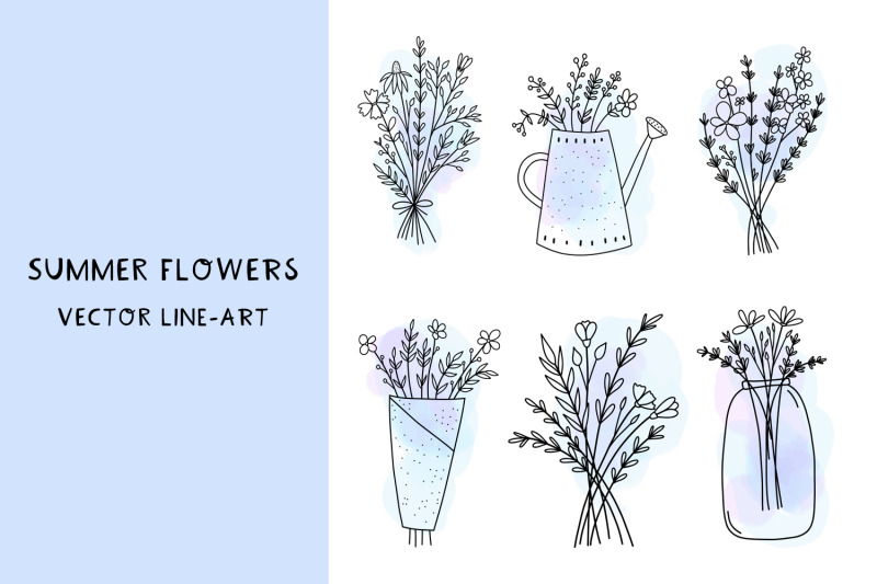 cute-bouquets-hand-drawn-line-art-set