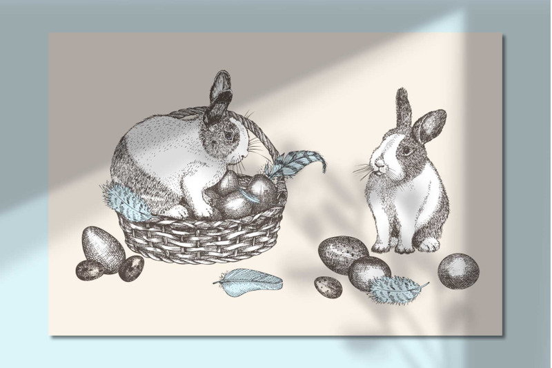 spring-rabbit-cute-vector-collection