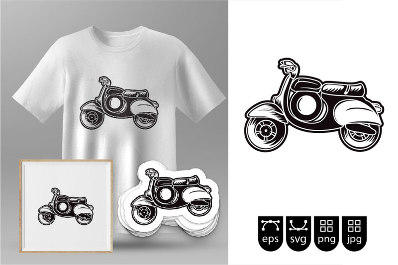 scooter-vespa-classic-in-silhouette-for-t-shirt-svg-cut-file