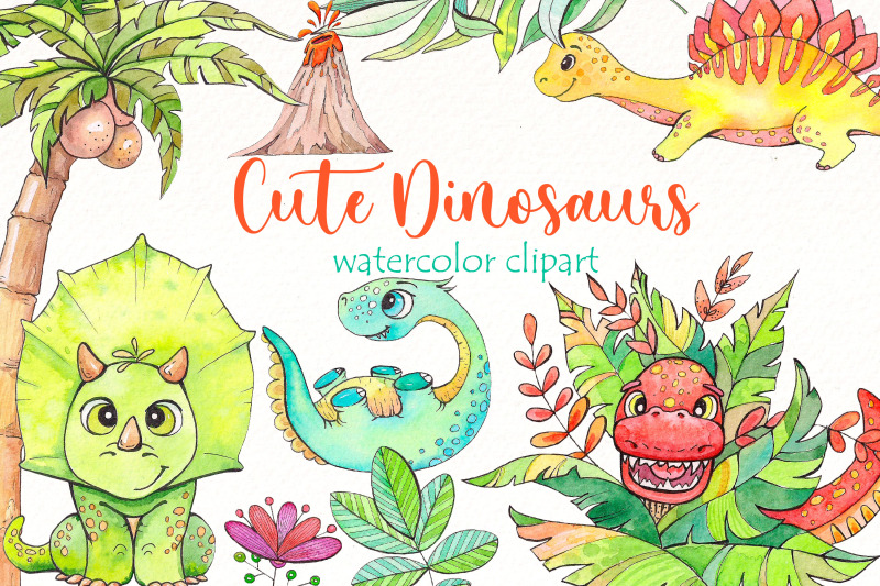 watercolor-dinosaurs-clipart-bundle-cute-dino-png-animal-lip-art