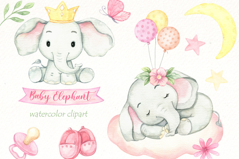 baby-elephant-clipart-watercolor-cute-safari-animal-png
