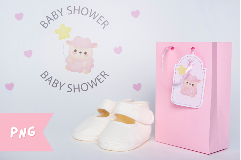 sleeping-baby-animals-watercolor-kawaii-clipart-baby-shower
