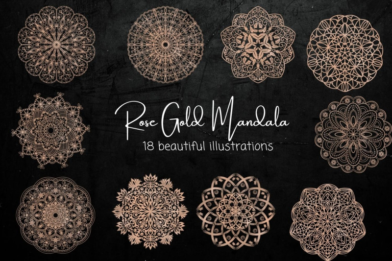 rose-gold-mandala-illustrations