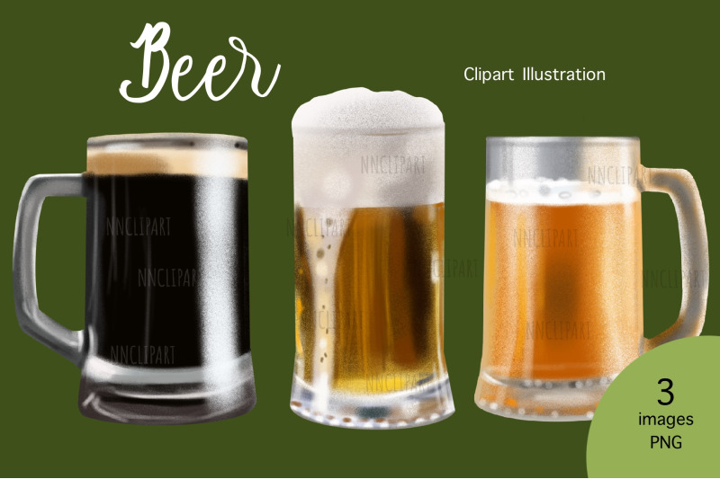 watercolor-beer-clipart-beer-download-instant-download-hops-barrel