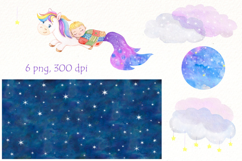 watercolor-unicorn-png-clipart-cute-boy-and-unicorn-print