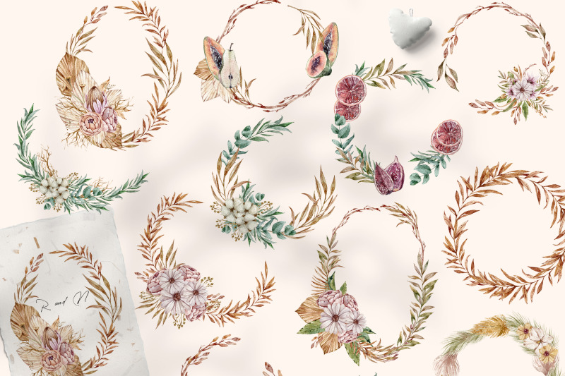 watercolor-boho-wedding-floral-wreaths-clipart-17-png-files