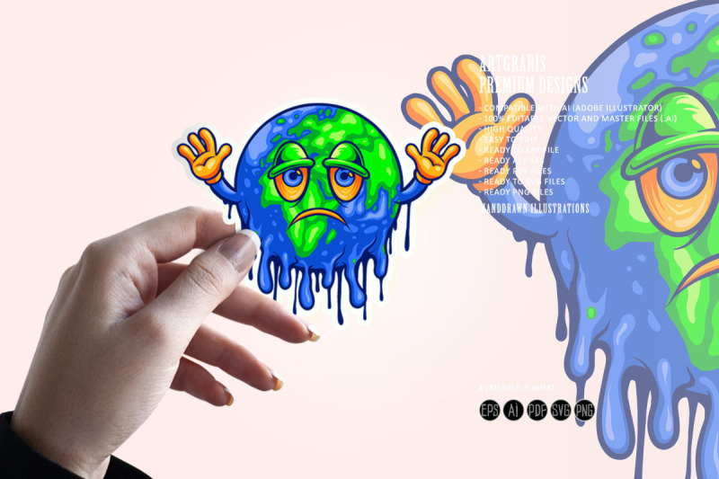 happy-world-earth-day-with-melted-globe