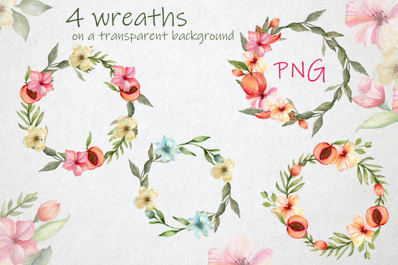 peach-blossom-watercolor-bundle