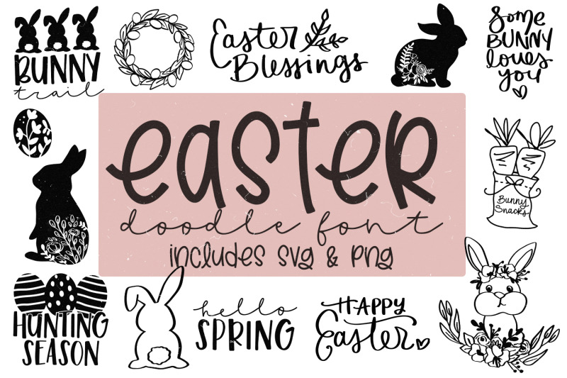 easter-doodle-font-svg-bundle-crafting-font-happy-easter-bunny