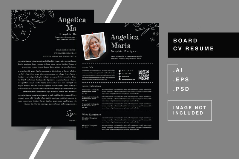 Board CV Resume Template By Queen Type TheHungryJPEG