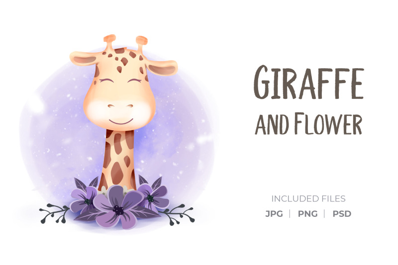 giraffe-smile-and-flower