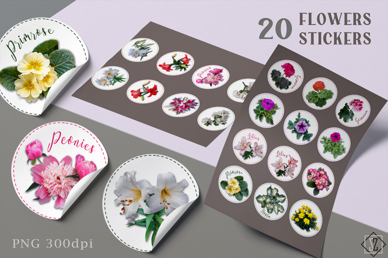 set-of-round-stickers-labels-with-flowers