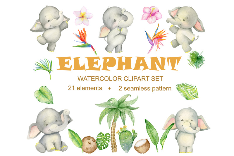 watercolor-elephant-clipart-cute-tropical-elephant-for-instant-down