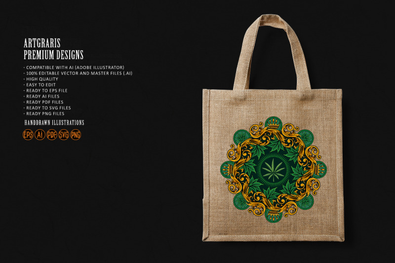 classic-crown-luxury-weed-leaf-mandala-ornament