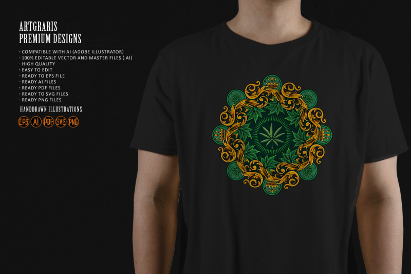 classic-crown-luxury-weed-leaf-mandala-ornament