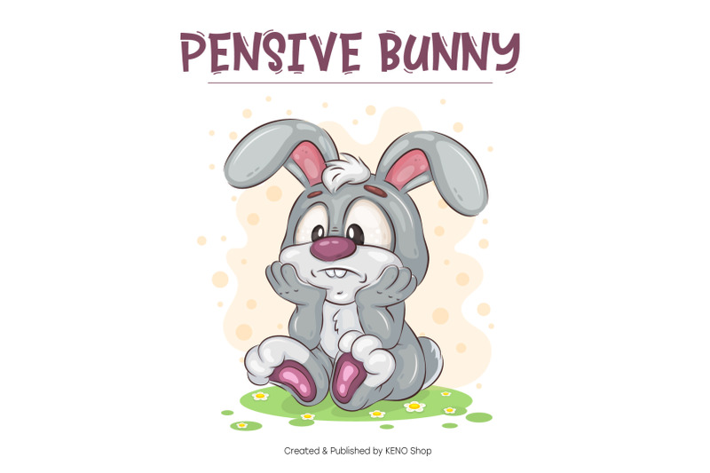 pensive-easter-bunny-t-shirt-png-svg