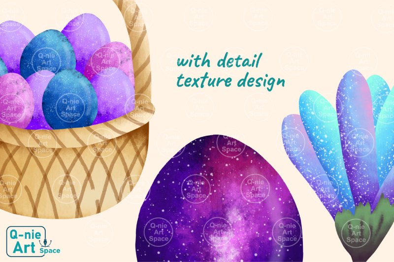 galaxy-style-easter-day-illustration-bundle-rabbit-clipart