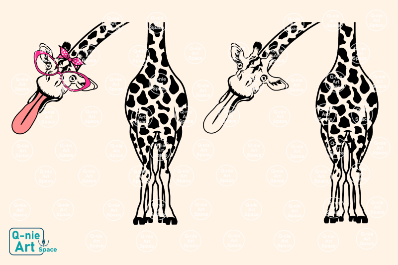 giraffe-with-bandana-and-glasses-svg-wild-animal-clipart