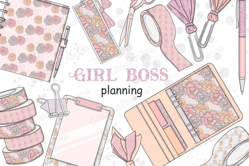 girl-boss-planning-collection-clipart