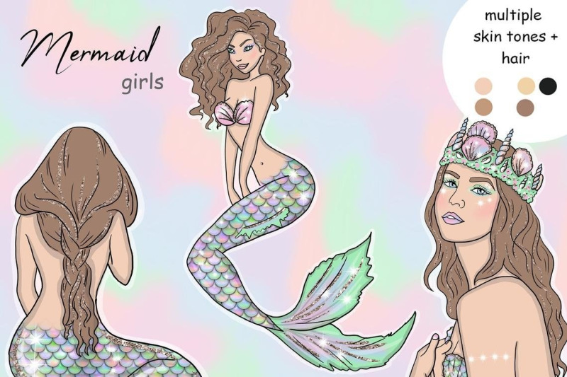 mermaid-grils-clipart