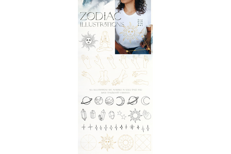 astrology-watercolor-amp-line-art-zodiac-collection