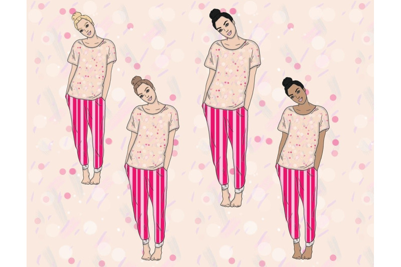 pajama-party-girls-clipart