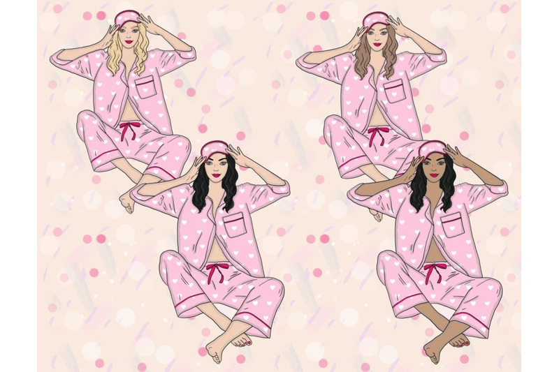 pajama-party-girls-clipart