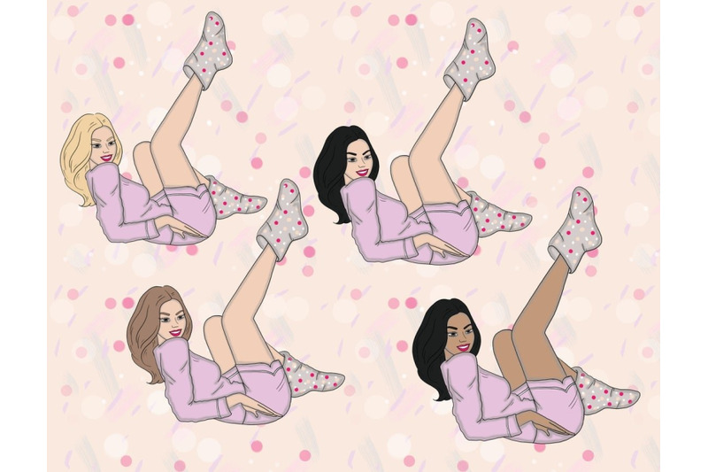 pajama-party-girls-clipart