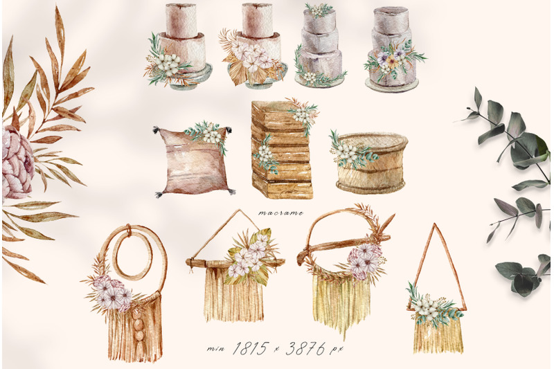 watercolor-boho-wedding-floral-decor-clipart-11-png-files