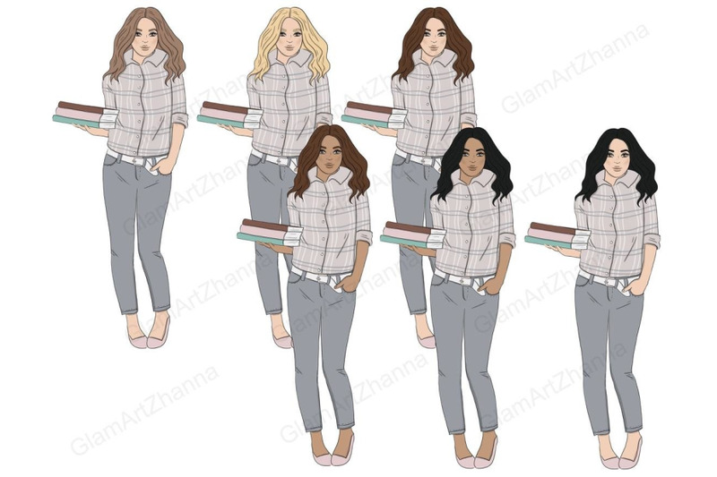 book-addict-girls-clipart