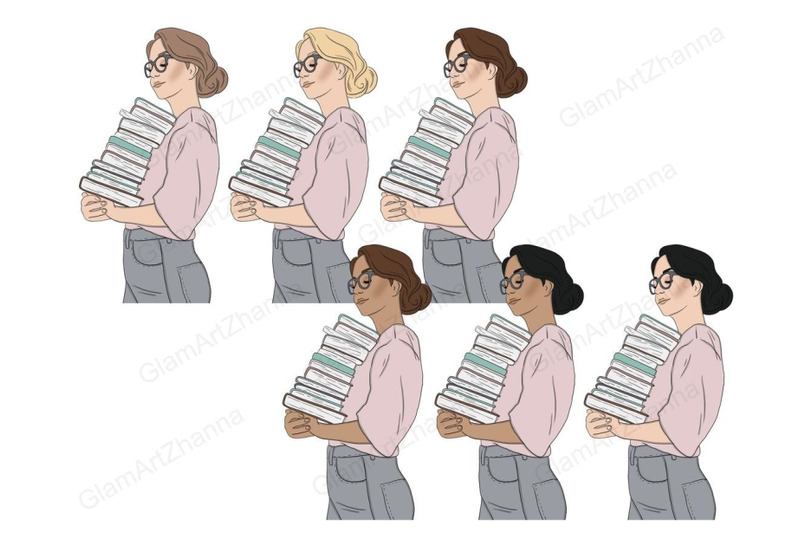 book-addict-girls-clipart