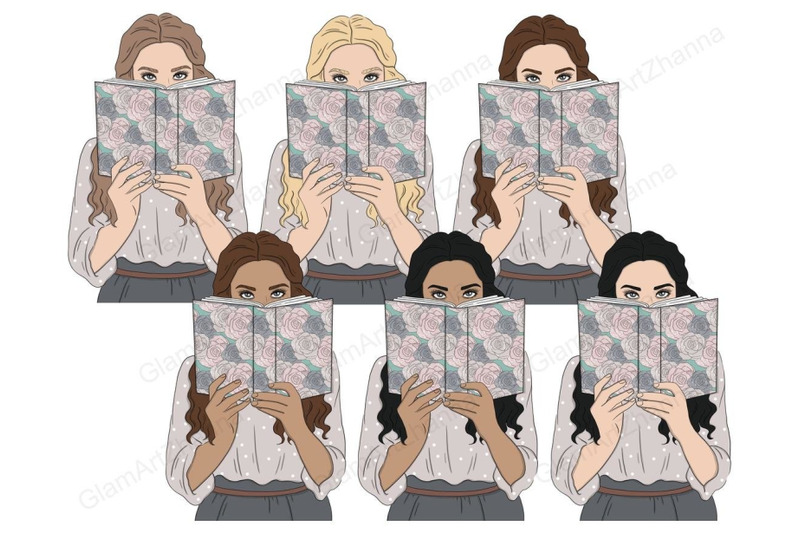 book-addict-girls-clipart