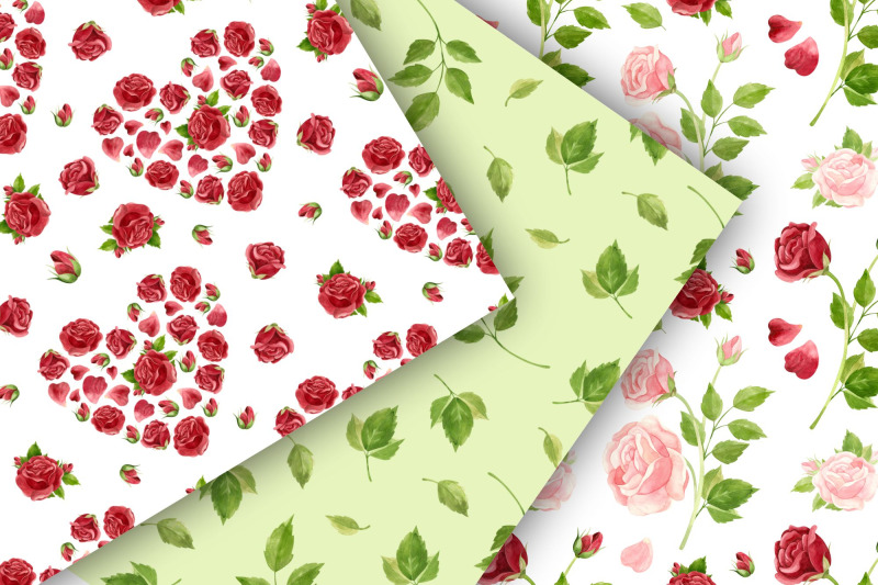 watercolor-pink-and-red-roses-clipart-botanical-seamless-patterns
