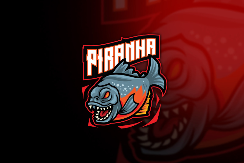 piranha-fish-esport-logo-template