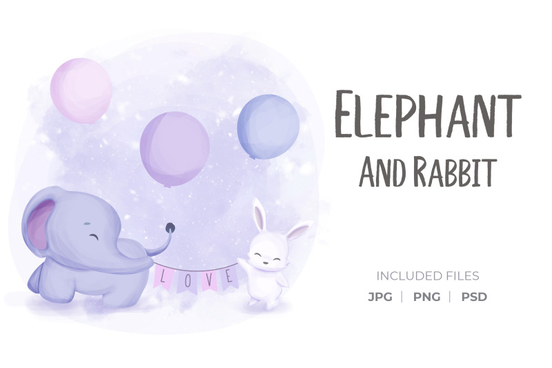 elephant-and-rabbit-celebrate-party