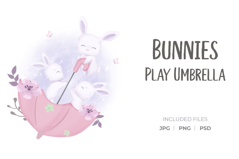 bunnies-play-umbrella