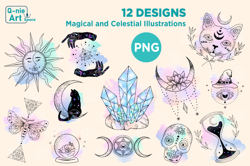 magical-and-celestial-clipart-bundle-mystical-illustration-with-water