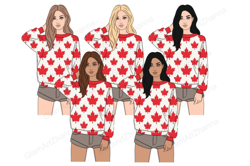 canada-day-girls-clipart