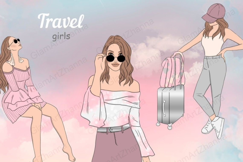 travel-girls-clipart