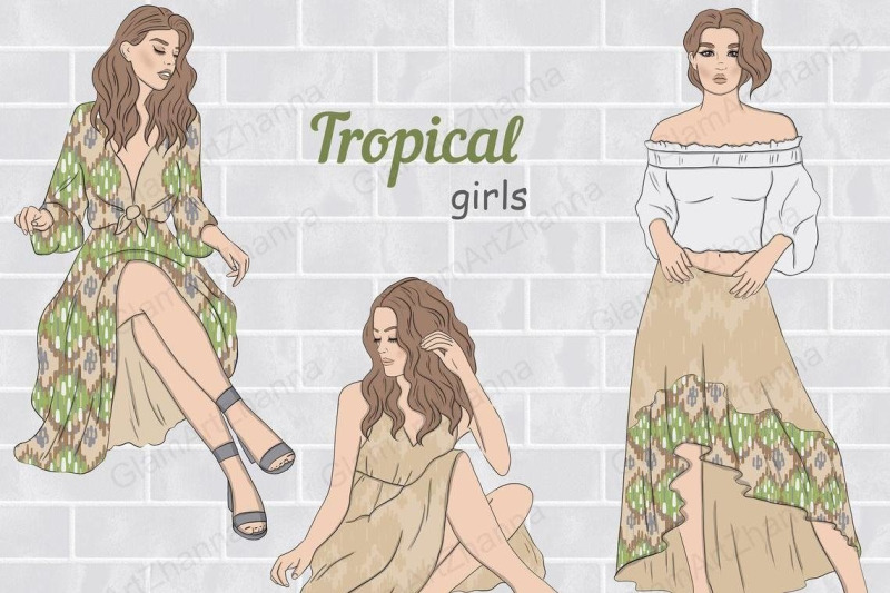 tropical-girls-clipart