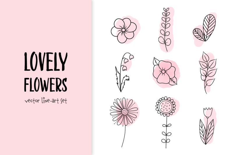 lovely-flowers-vector-line-art-set-ai-format