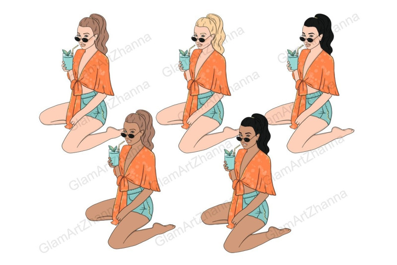 glamping-girls-clipart