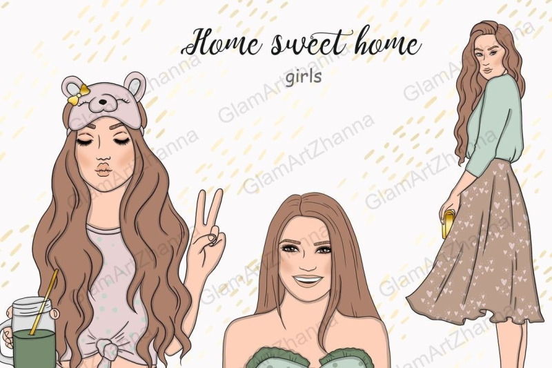 home-sweet-home-girls-clipart