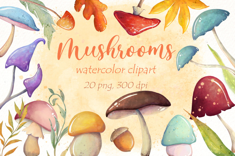 mushroom-clipart-watercolor-fall-png-clipart-autumn-design