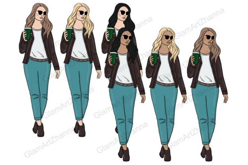 i-love-coffee-girls-clipart